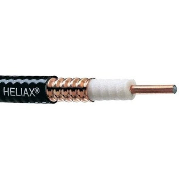 LDF4-50A 1/2 inch Heliax coaxial cable from Andrew/CommScope, low-loss RF transmission line.